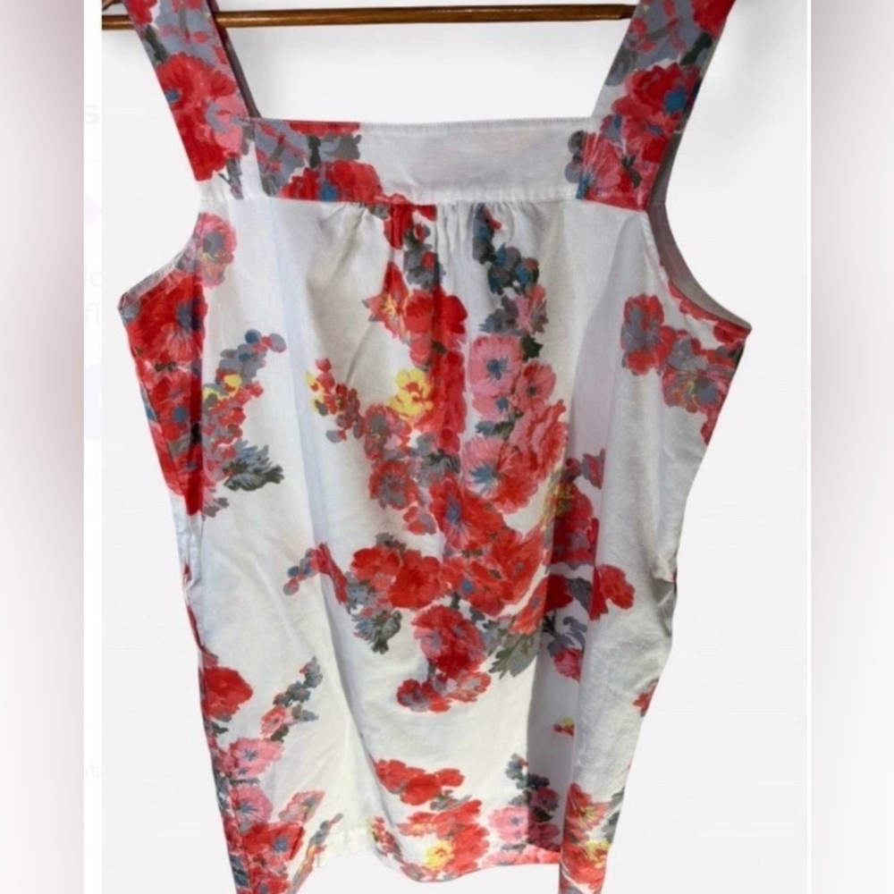 Joules Midi Dress Wide Strap Summer Floral Cotton Linen Lined Women's 12 - Picture 3 of 10